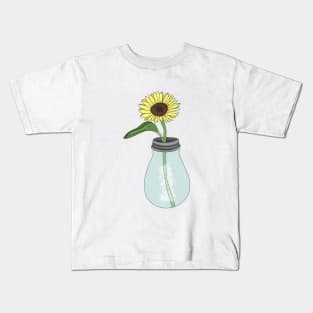 Sunflower in Light blub Kids T-Shirt